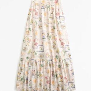 Abercrombie Floral Print Linen Skirt